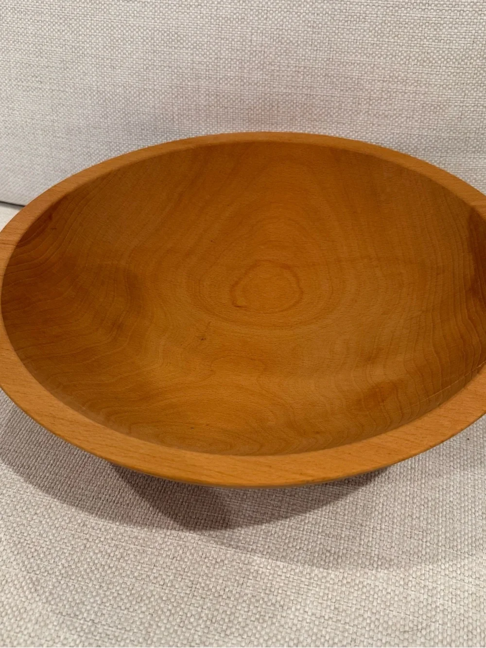 Mid Century Wooden Salad Bowl Large Oval Dough Serving Bowl 12”